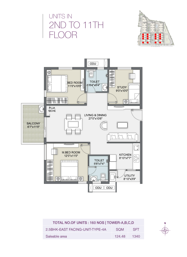 Tower A 2.5BHK